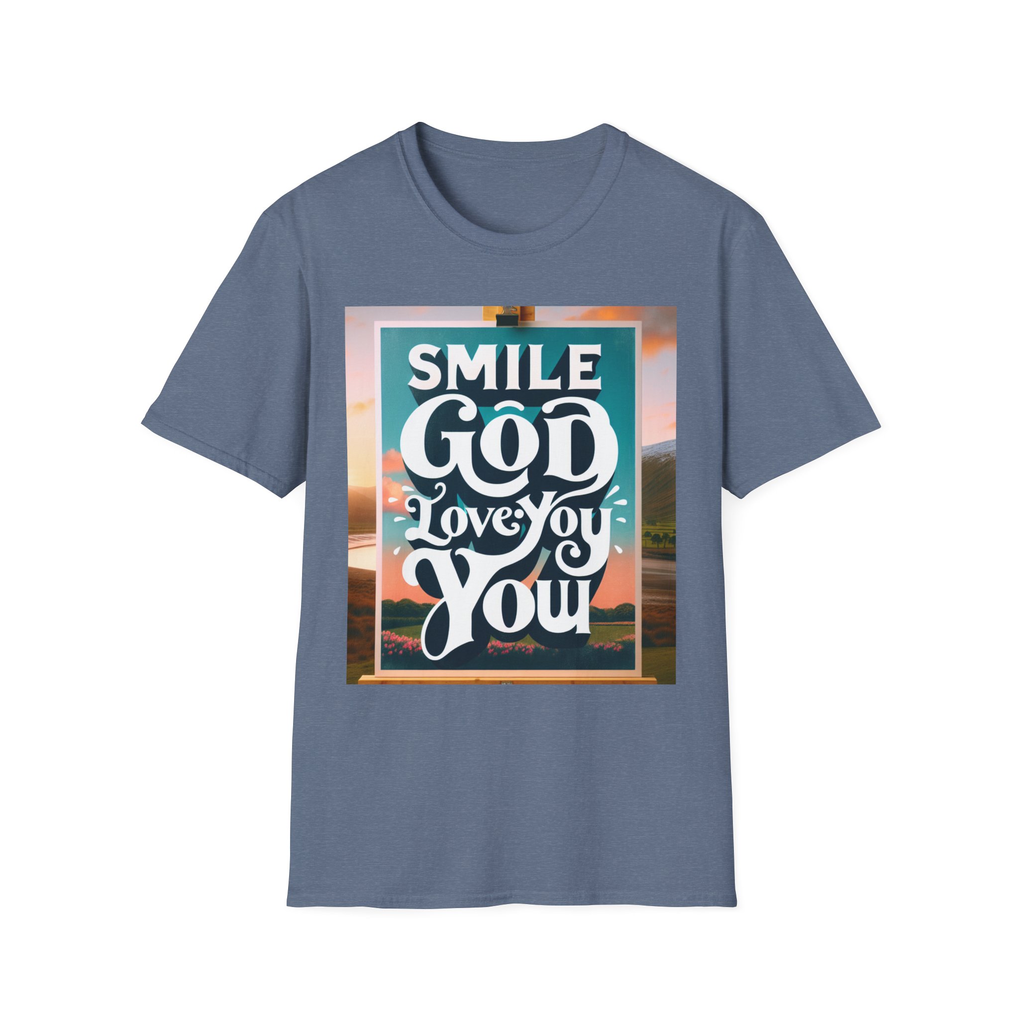 Smile - God Loves You Unisex Softstyle T-Shirt - Image 5