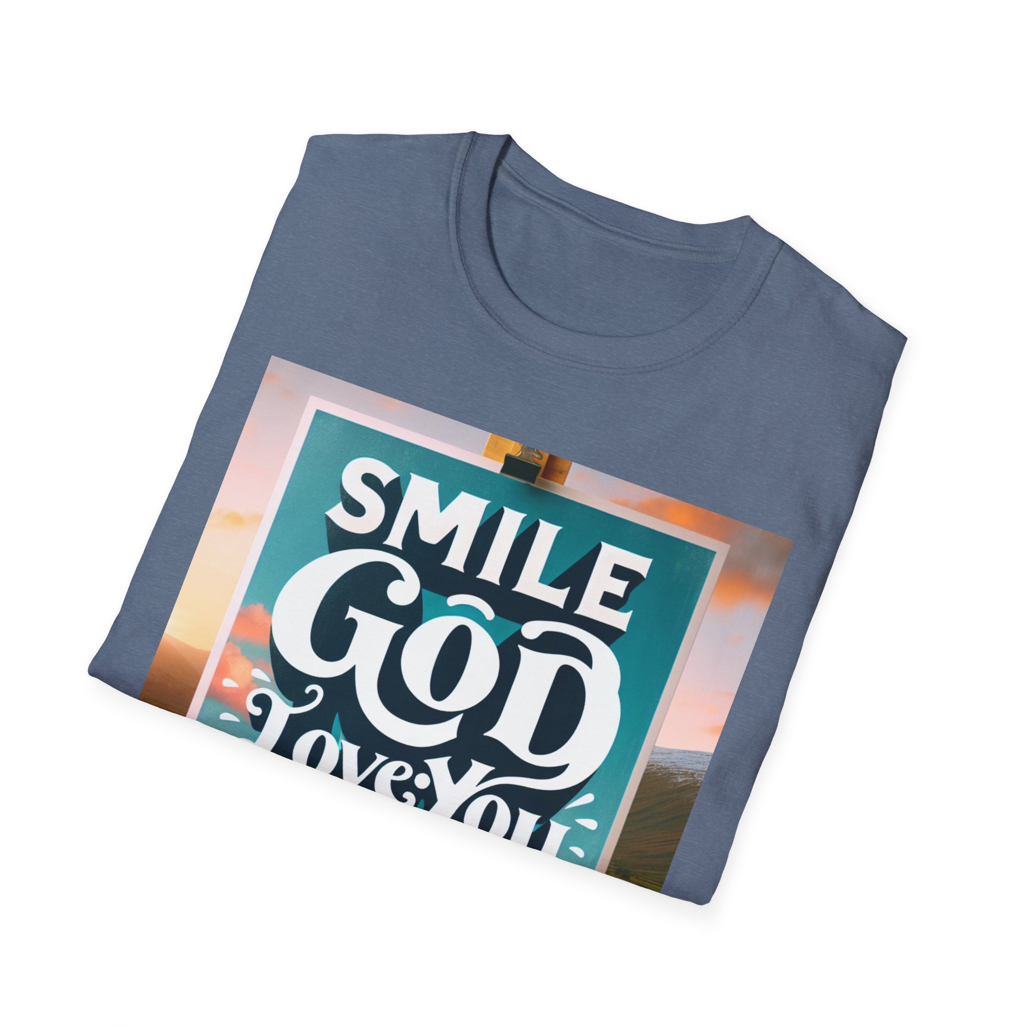Smile - God Loves You Unisex Softstyle T-Shirt - Image 8
